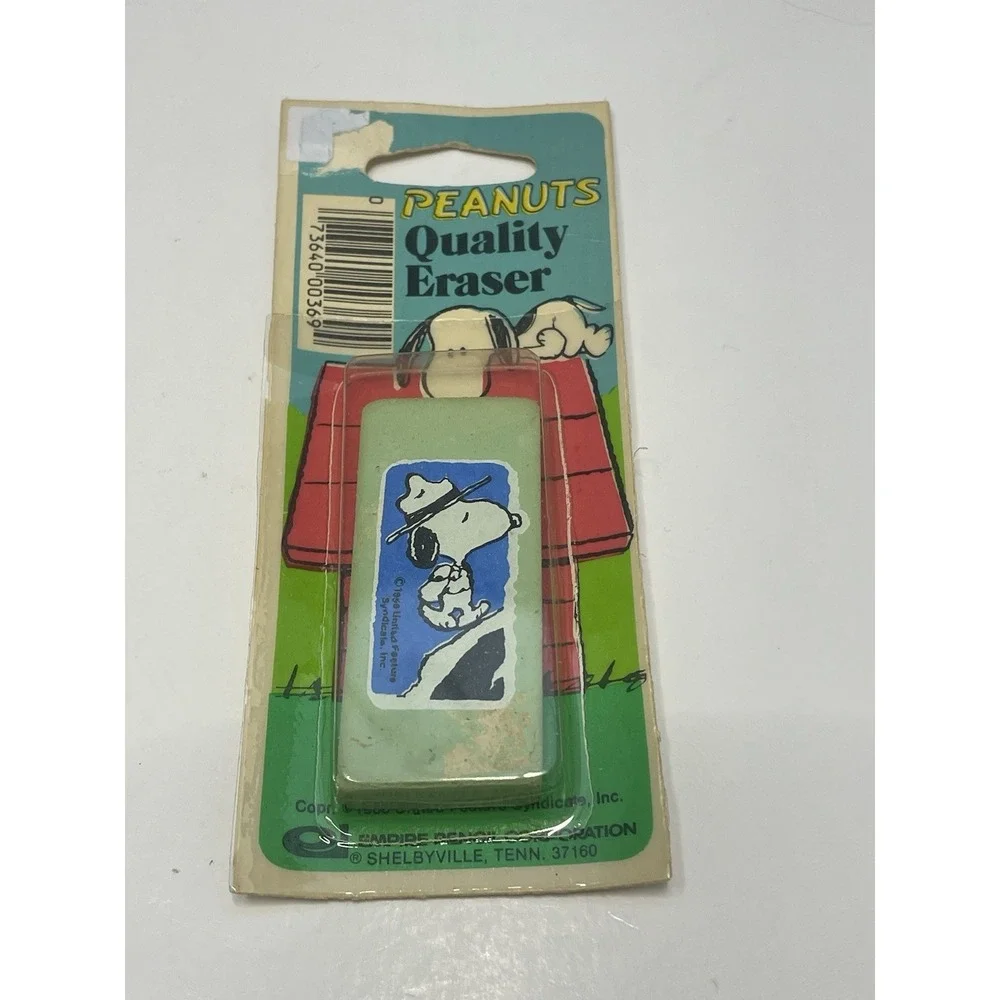 Vtg Peanuts‎ Snoopy Pencils Pack Of 5 With Peanuts Eraser Empire Pencil Company